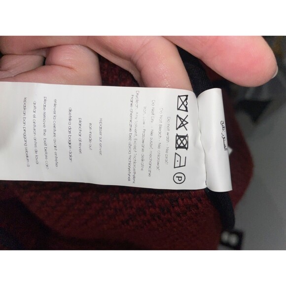 Promod Women's Wool Cardigan Coat size L Open Front Red Holidays Christmas - Picture 11 of 13